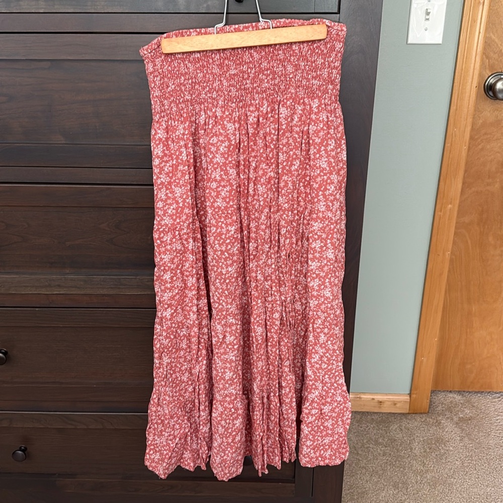 Wishlist pink floral midi skirt